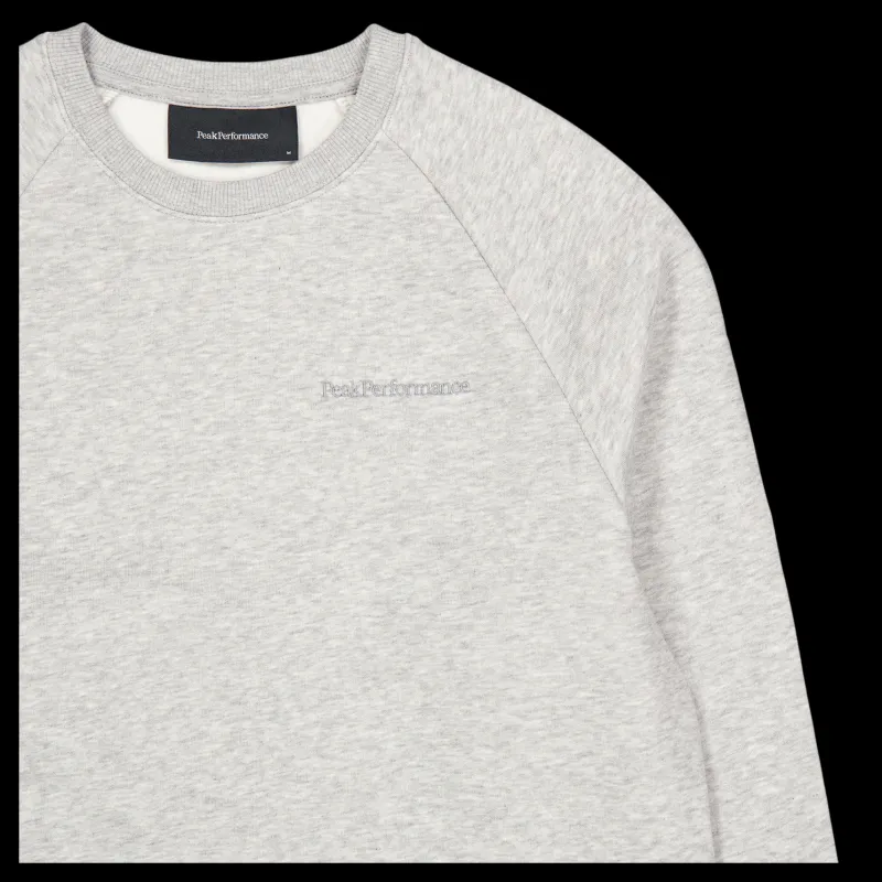 Discount Peak Performance M Original Small Logo Crew Med Grey Melange Grå