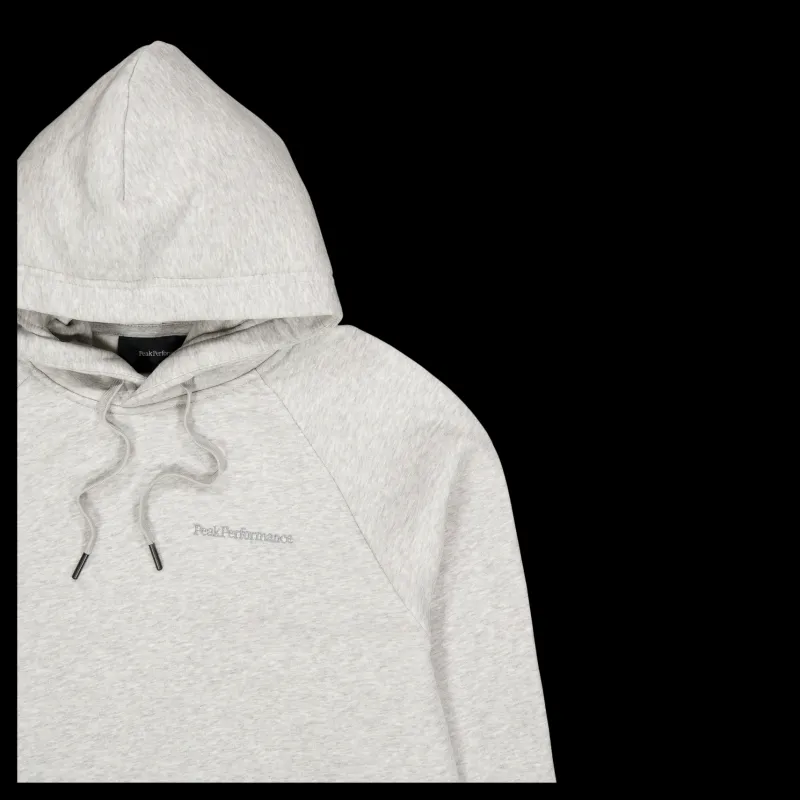 Peak Performance M Original Small Logo Hood Med Grey Melange Grå Outlet