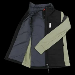 Online Didriksons Madrid Girls Hybrid Jacket Black/Green Svart och Grön
