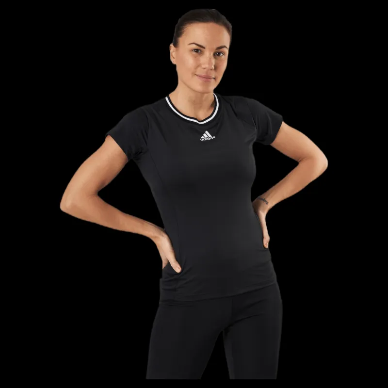 adidas Tennis Match Tee Aeroready White/Black Svart Sale