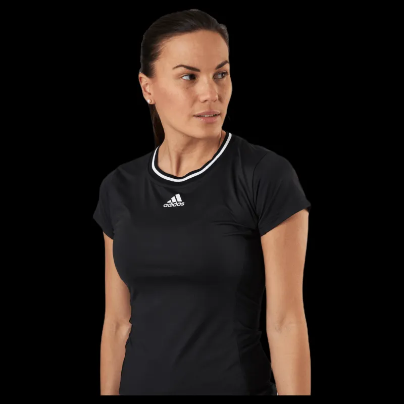 adidas Tennis Match Tee Aeroready White/Black Svart Sale