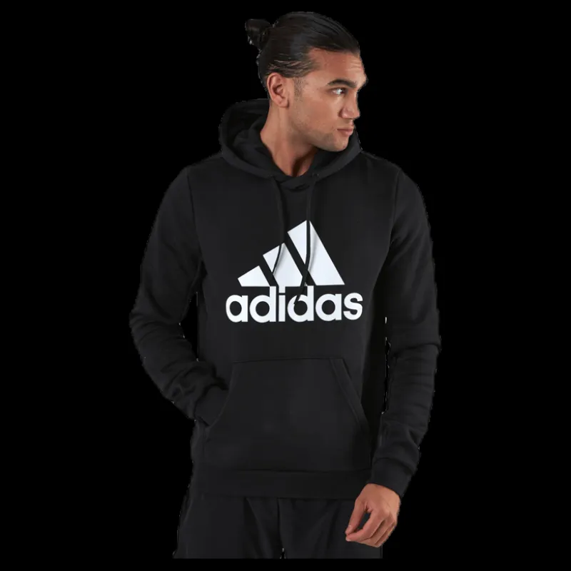 adidas Mens Badge Of Sport Fleece Hoodie Black Svart Best