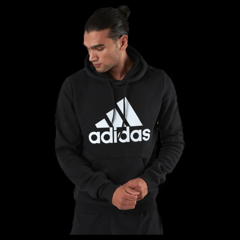 adidas Mens Badge Of Sport Fleece Hoodie Black Svart Best