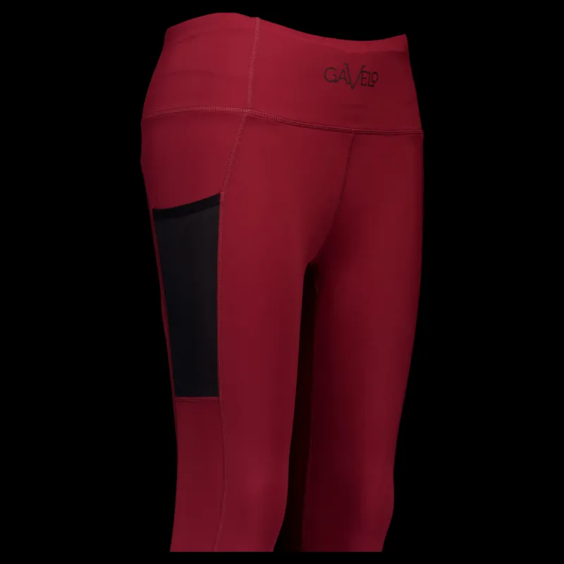 Gavelo Mesh Pocket Leggings Dark Burgundy Röd New