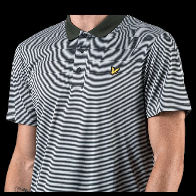 Lyle & Scott Microstripe Polo Green Grön Outlet