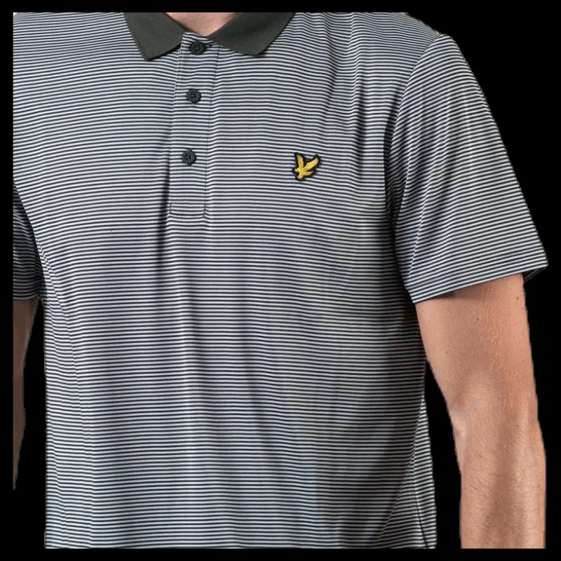 Lyle & Scott Microstripe Polo Green Grön Outlet