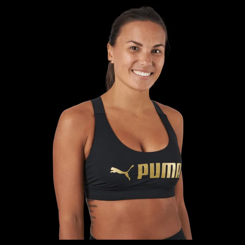 Hot Puma Mid Impact Fit Bra Black-metallic Svart