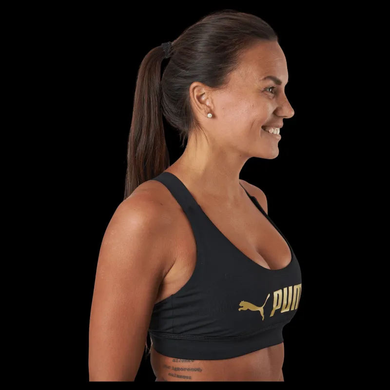 Hot Puma Mid Impact Fit Bra Black-metallic Svart
