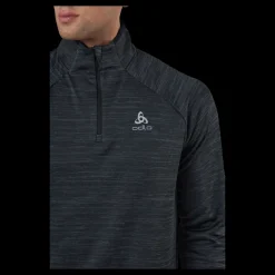 Odlo Mid Layer 1/2 Zip Run Easy War Black Melange Blå Online