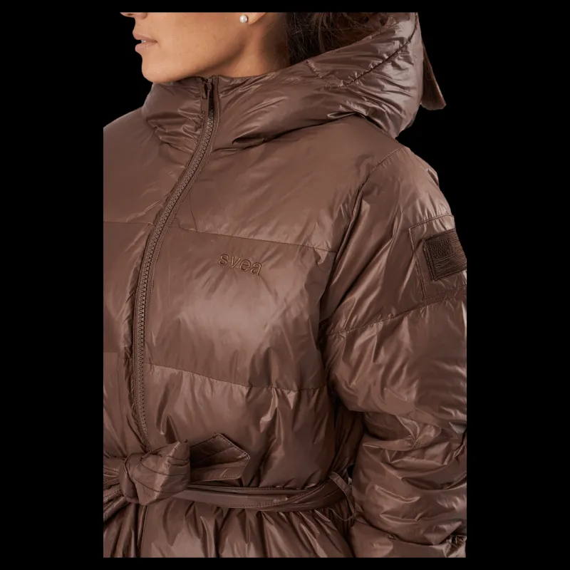 Online Svea Mid Length Beltet Coat Dark Bark