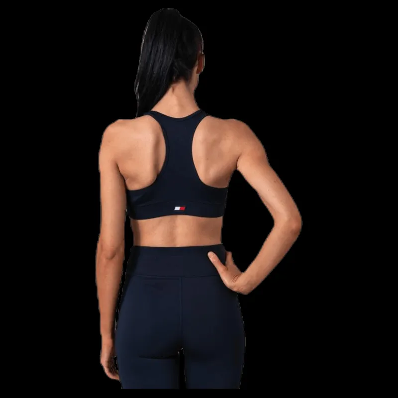 Tommy Hilfiger Sport Mid Support Bra Logo Blue Blå Sale