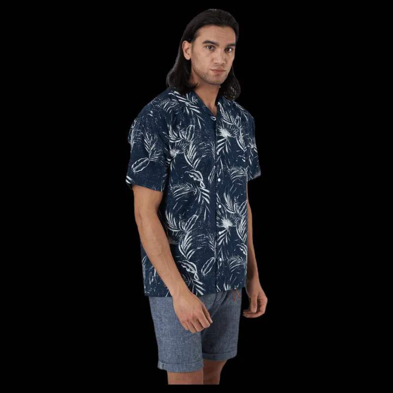 Jack & Jones Mike Shirt Ss Plain Blue Blå