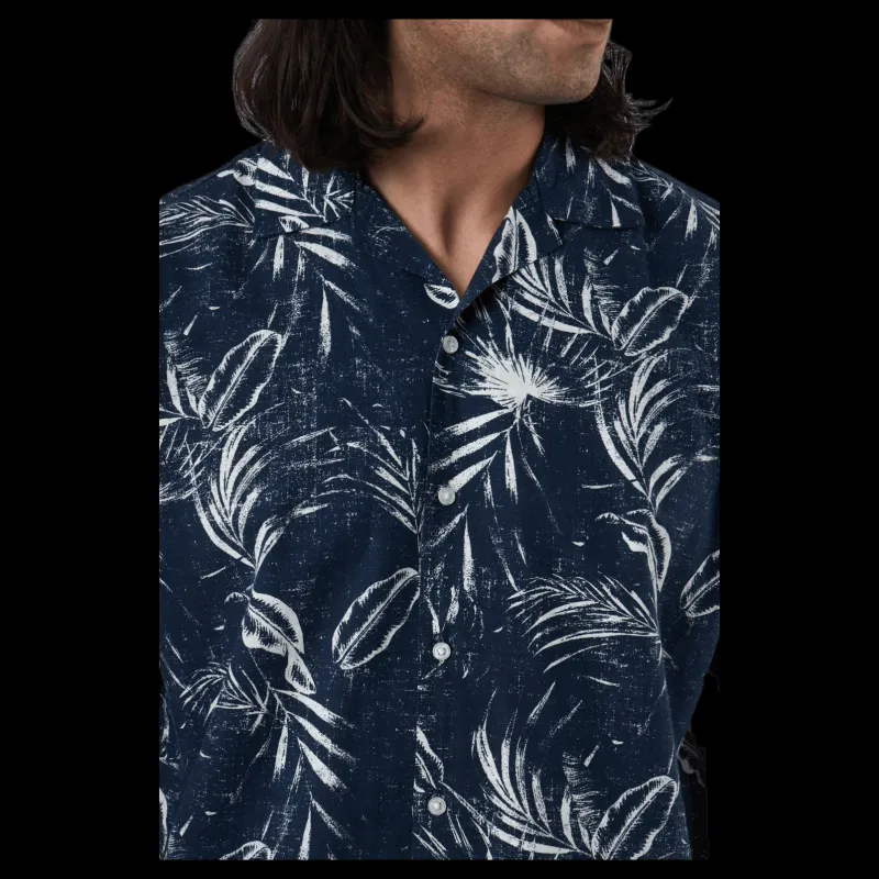 Jack & Jones Mike Shirt Ss Plain Blue Blå
