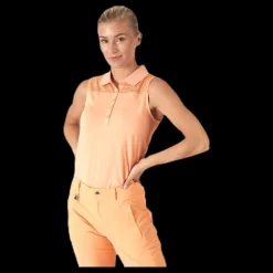 Röhnisch Miko Sleeveless Poloshirt Orange
