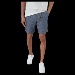 Discount Jack & Jones Milton Chino Shorts Akm Linen Blue Blå