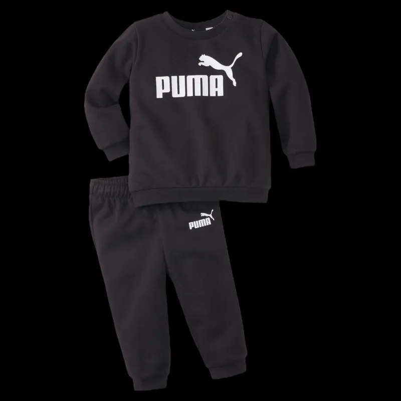 Hot Puma Minicats Ess Crew Jogger Fl Cotton Black Svart