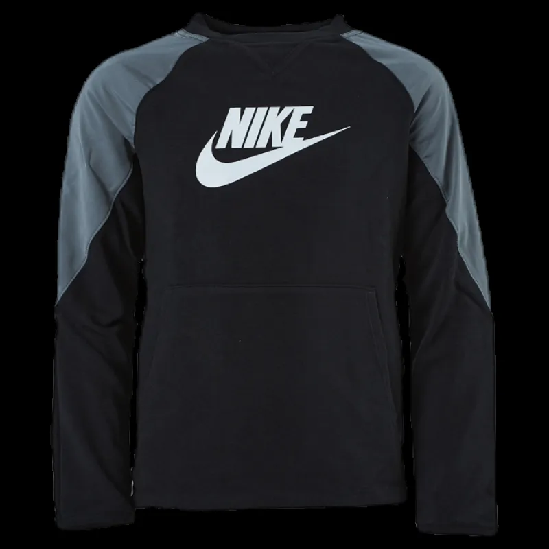 Nike Mixed Material Crew Junior Black/Grey Beige New