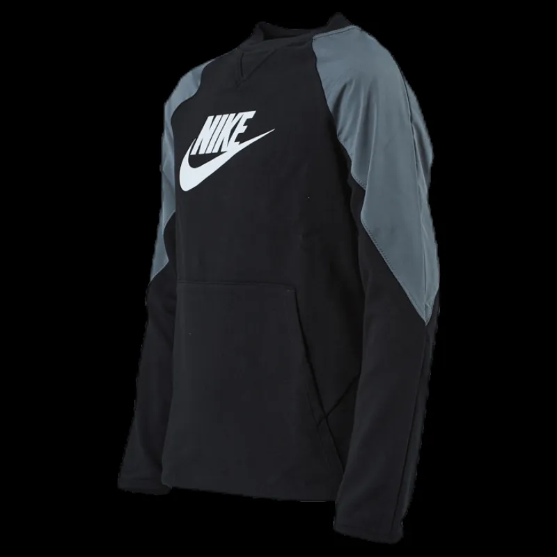 Nike Mixed Material Crew Junior Black/Grey Beige New