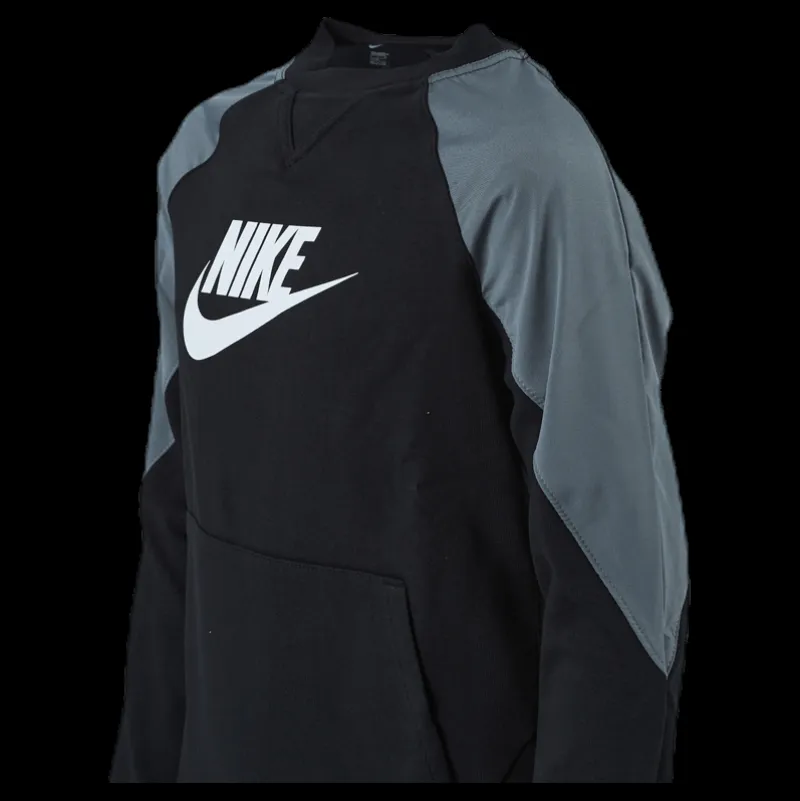 Nike Mixed Material Crew Junior Black/Grey Beige New