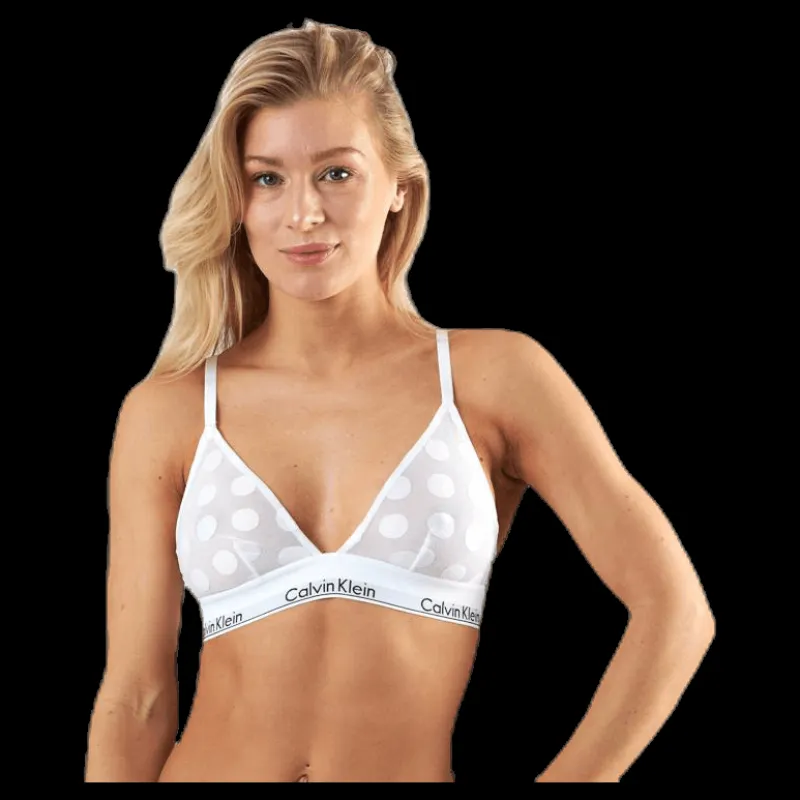Calvin Klein Modern Cotton Dot Unlined Triangle White Vit Discount