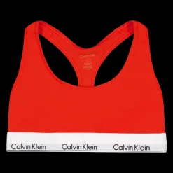 Calvin Klein Modern Cotton Unlined Bralette Orange Röd New