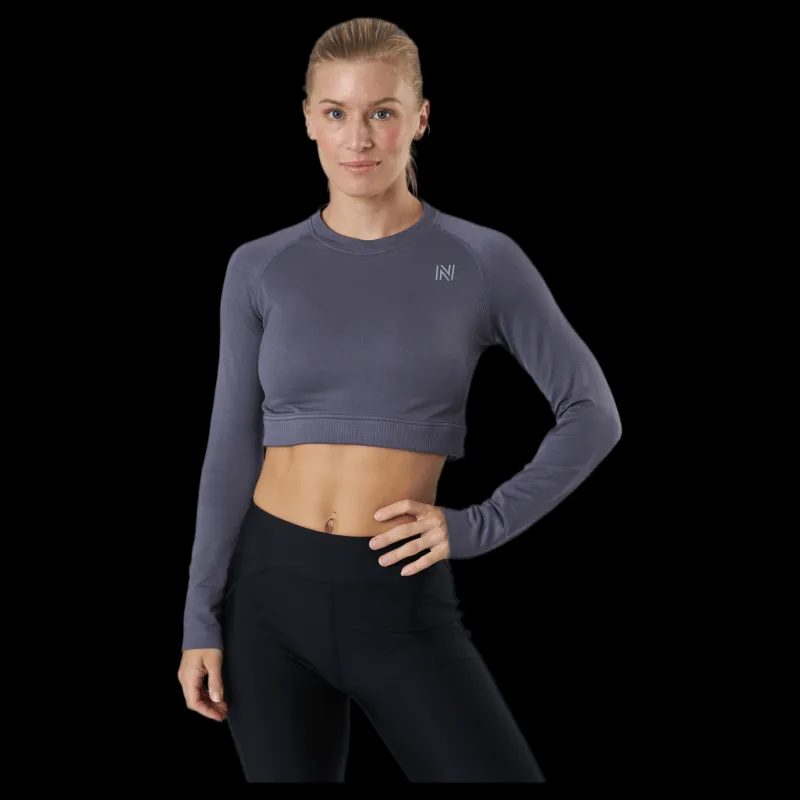 Norfolk Molly Seamless Ls Crop Top Blue Lila Outlet