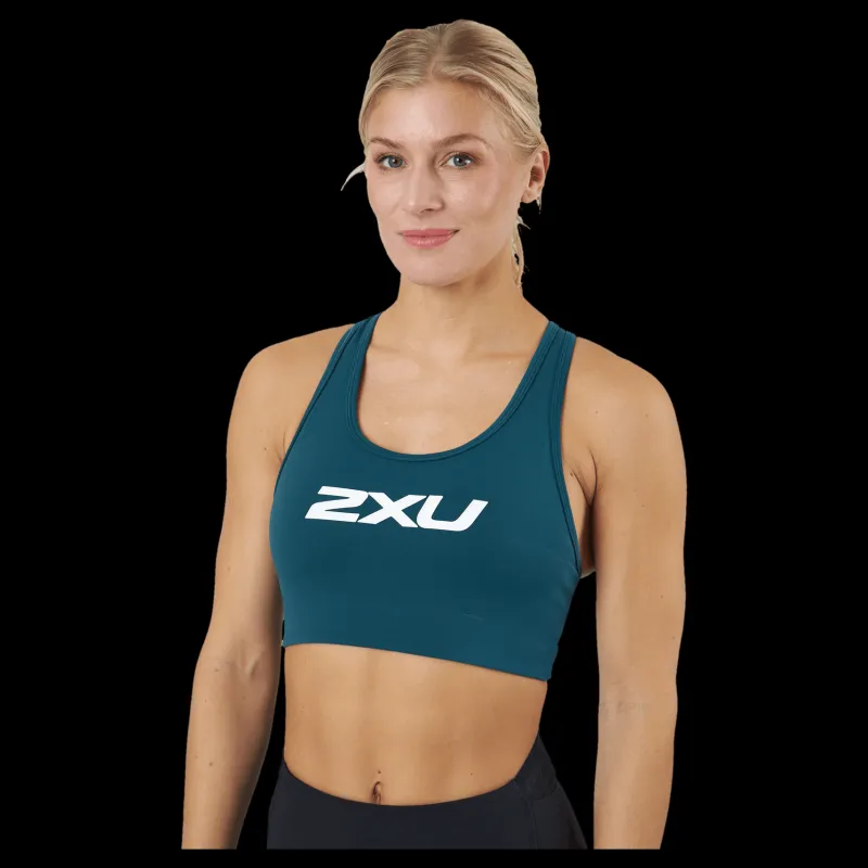 2XU Motion Racerback Crop Deep Jade/white Blå Hot