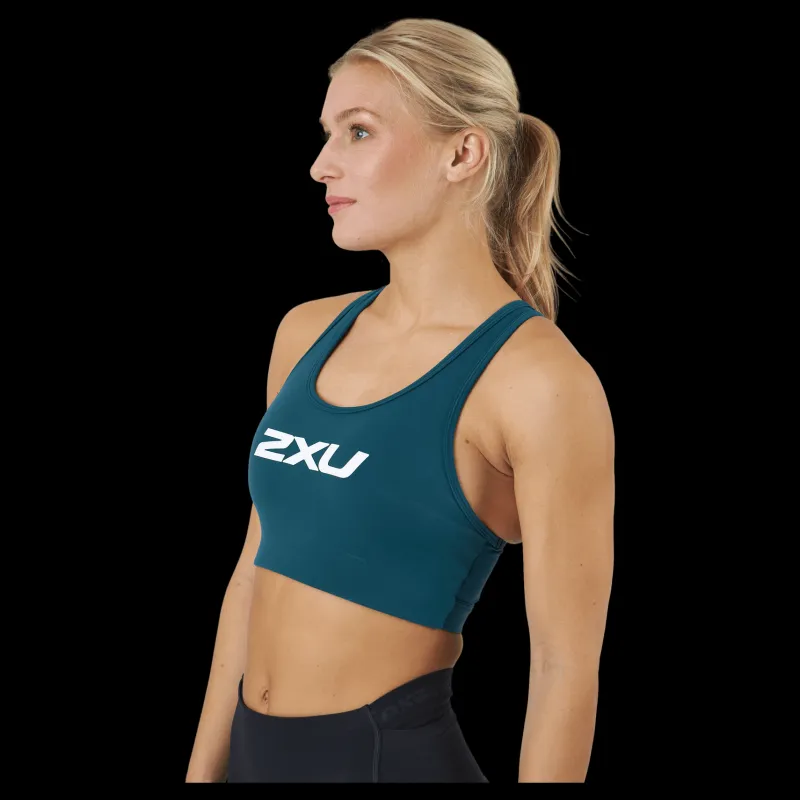2XU Motion Racerback Crop Deep Jade/white Blå Hot