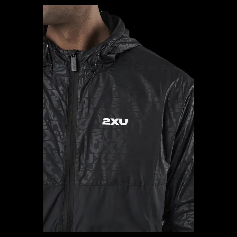 New 2XU Motion Windbreaker Embossed Monogram/slvr Reflect Svart