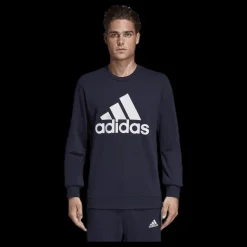 adidas Must Have Fitted Crew Blue Blå Best