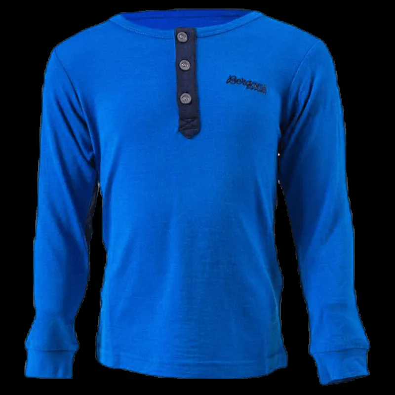 Bergans of Norway Myske Wool Kids Shirt Blue Blå Outlet