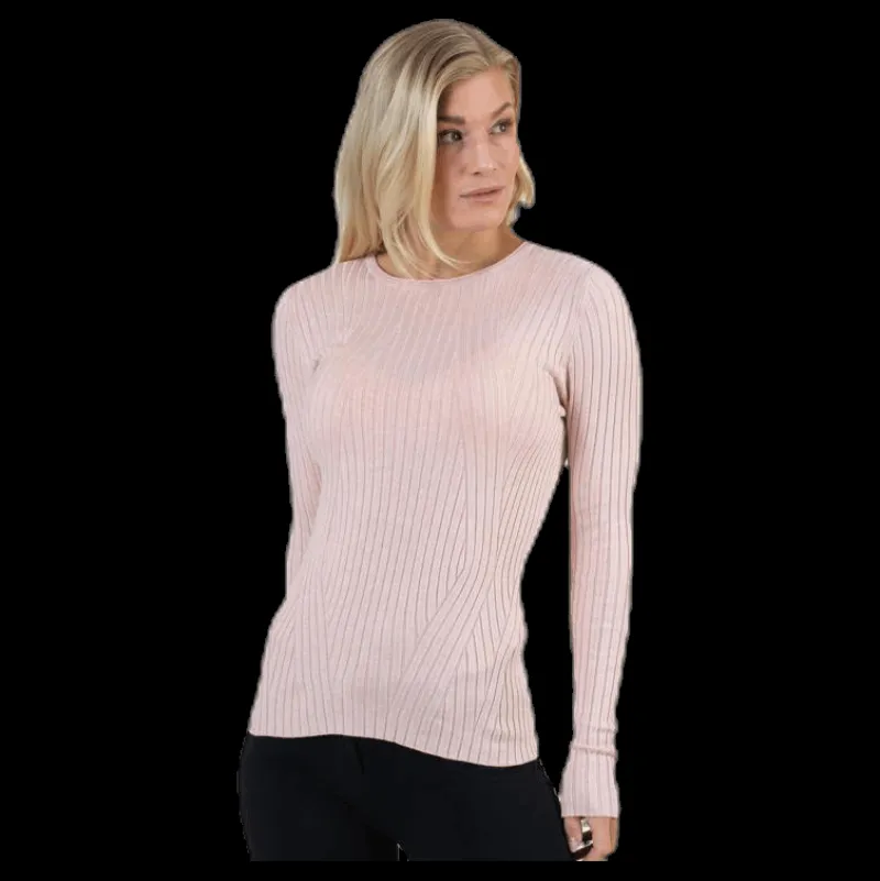 Only Natalia L/S Rib Pullover Knt Red Röd