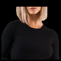 Only Natalia L/S Rib Pullover Knt Black Svart Outlet