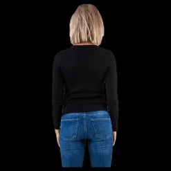 Only Natalia L/S Rib Pullover Knt Black Svart Outlet