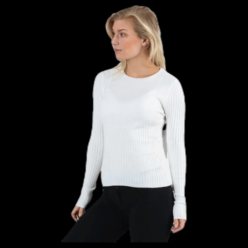 Discount Only Natalia L/S Rib Pullover Knt White Vit