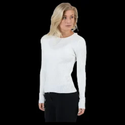 Discount Only Natalia L/S Rib Pullover Knt White Vit