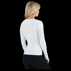 Discount Only Natalia L/S Rib Pullover Knt White Vit