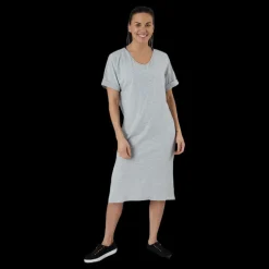 Pieces Neora Ss Fold Up Dress Grey Grå