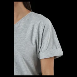 Pieces Neora Ss Fold Up Dress Grey Grå