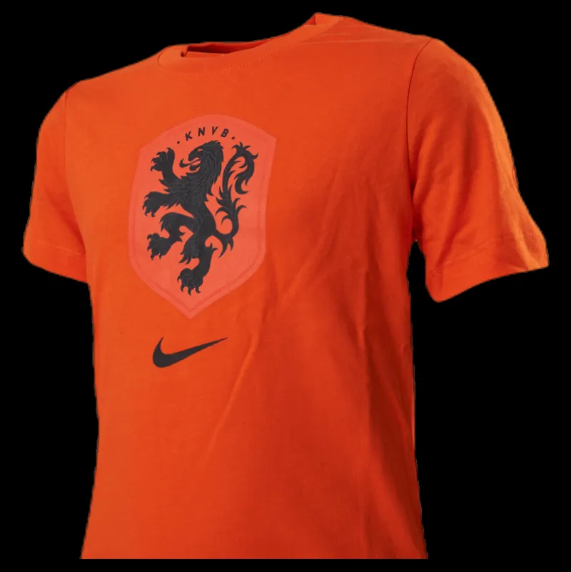 Nike Netherlands Tee Evergreen Crest Junior Orange Röd Clearance