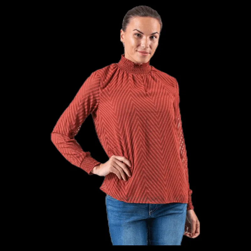 Only New Kayla L/S Top Red Röd Discount