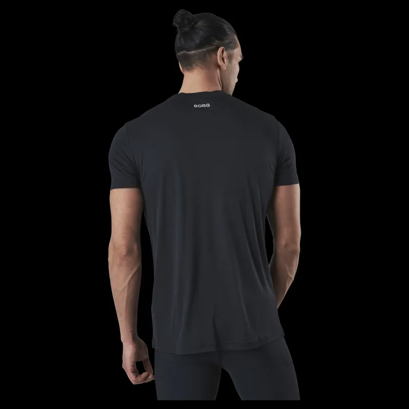 Discount Björn Borg Night Perf Tee Black Svart