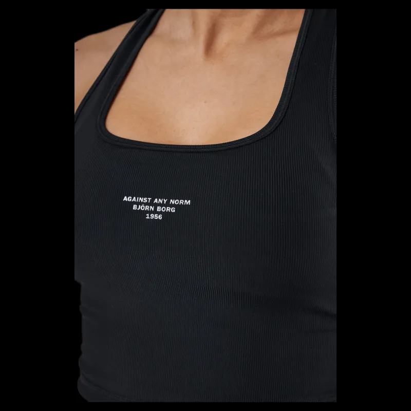 Sale Björn Borg Night Rib Crop Tank Black Svart