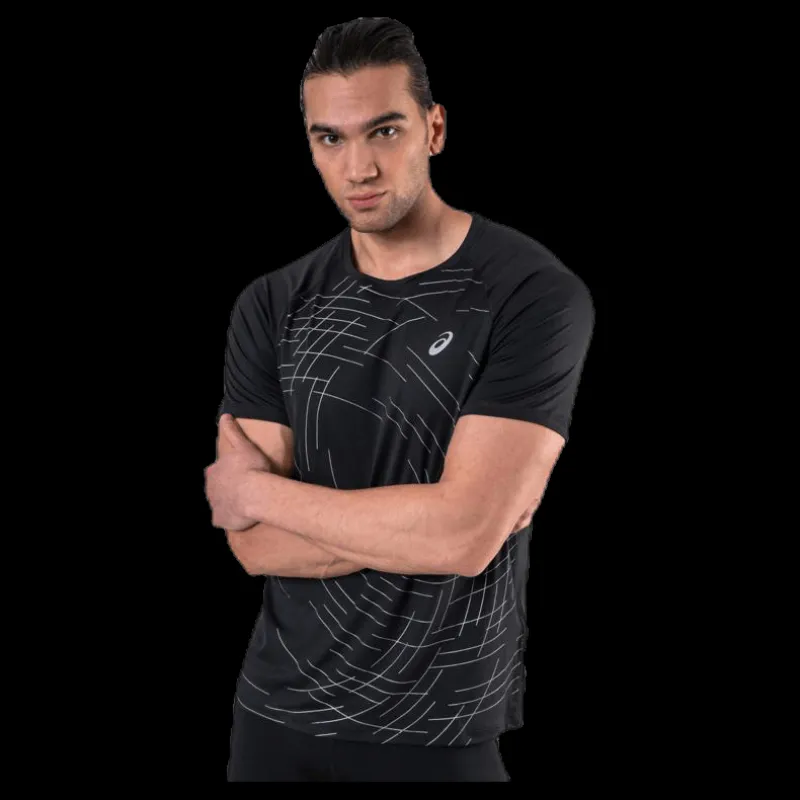 Outlet ASICS Night Track SS Top Black Svart