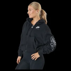 Nike Air Women's Full-zip Flee Black/black/white Svart