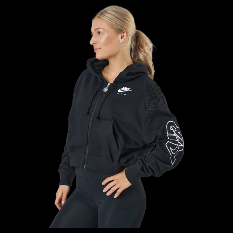 Nike Air Women's Full-zip Flee Black/black/white Svart
