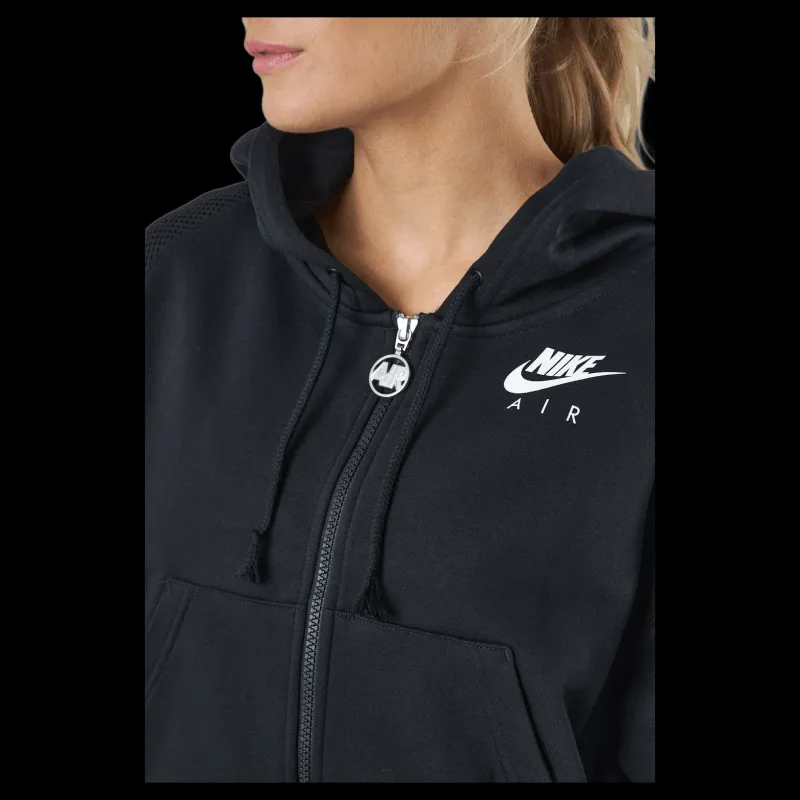 Nike Air Women's Full-zip Flee Black/black/white Svart
