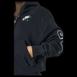 Nike Air Women's Full-zip Flee Black/black/white Svart