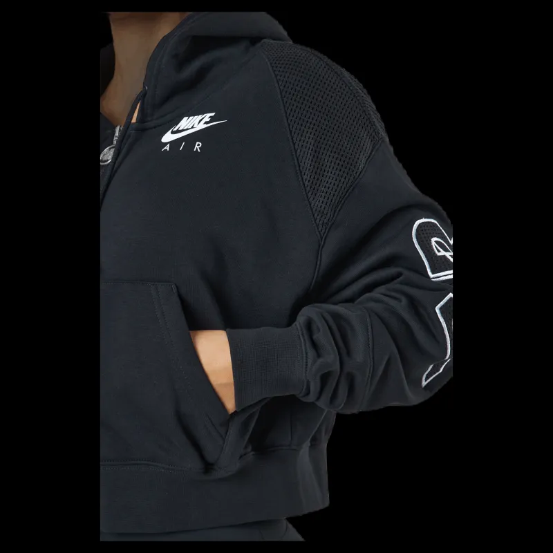 Nike Air Women's Full-zip Flee Black/black/white Svart