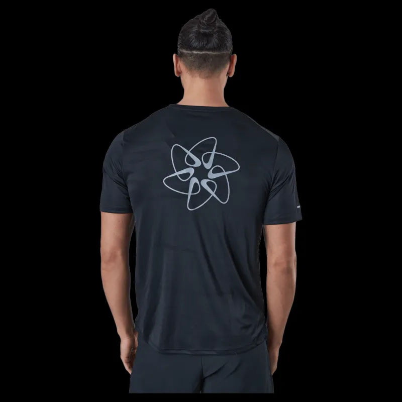 New Nike Dri-fit Uv Run Division M Black/reflective Silv Svart